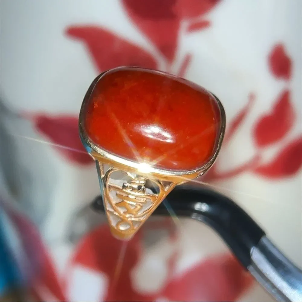 14k Huge Brown Gemstone Ring‎